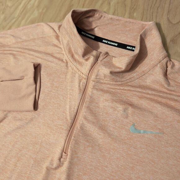 Nike Tops - Nike Element Wmns 1/2-Zip Running Top heather Pink Size 3X CU3220 Thumb Holes